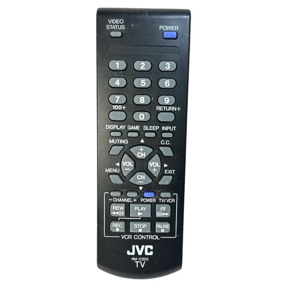 JVC RM-C203 TV/VCR Remote Control Black - Picture 1 of 3